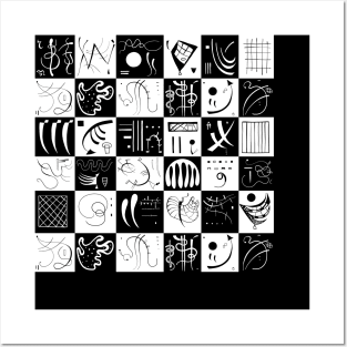 Kandinsky - Black and White Pattern Posters and Art